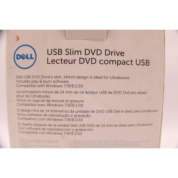 Dell Slim DVD +/- RW Drive Compact USB DW316 Setup CD Manual Cords New Open Box - Picture 8 of 10